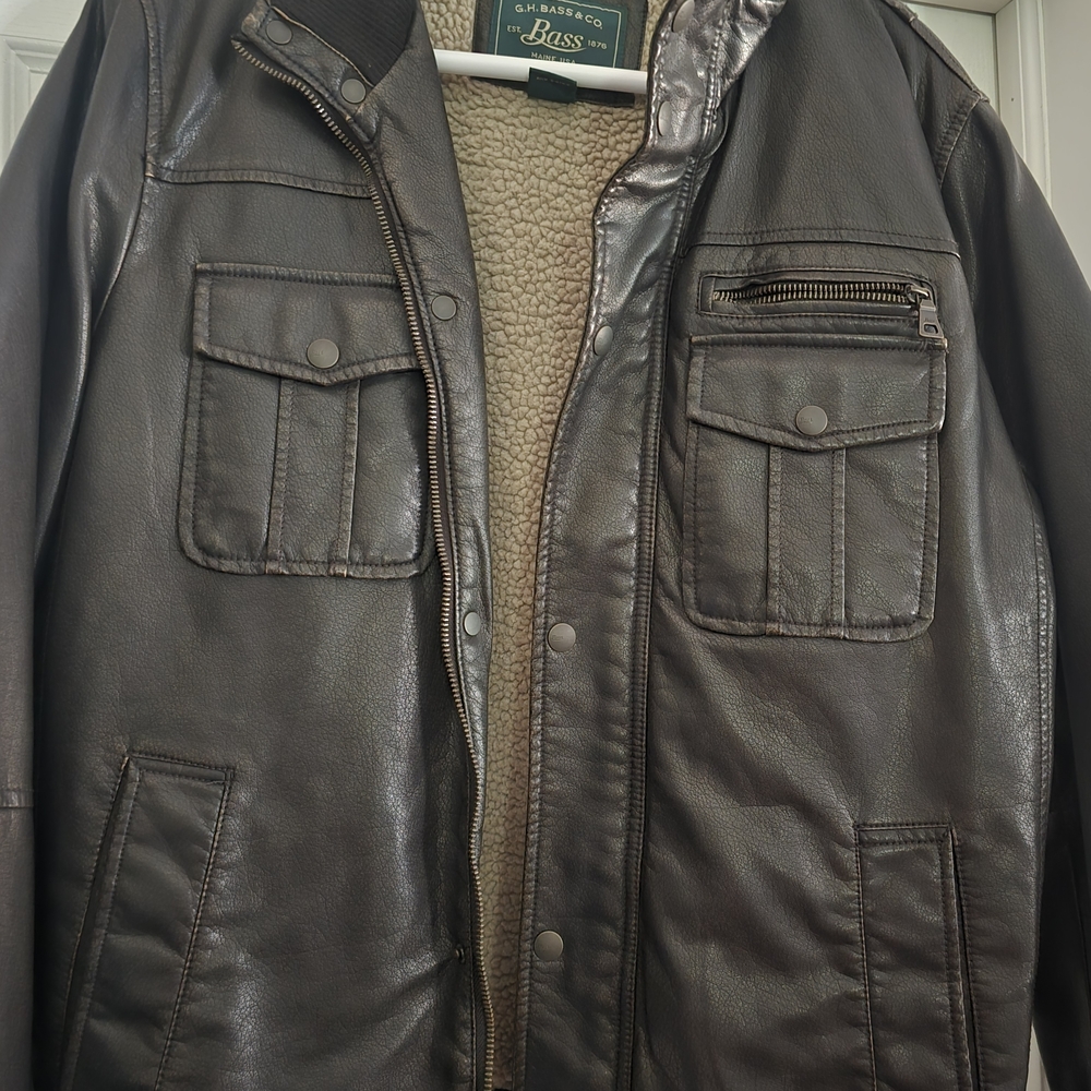 Bass Men's Dark Brown Leather Jacket